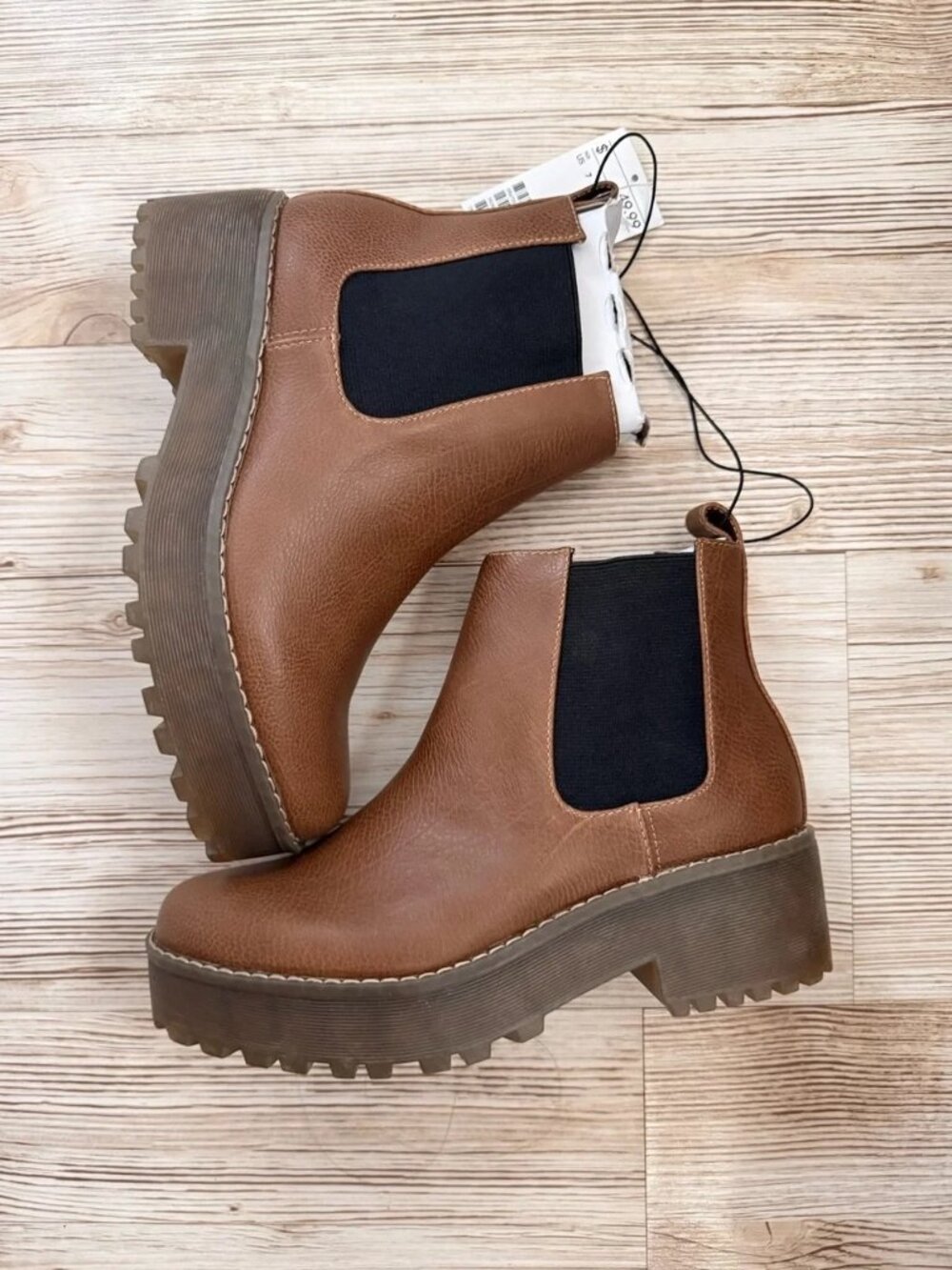 H&M Brown Chunky Chelsea Platform Ankle Boots